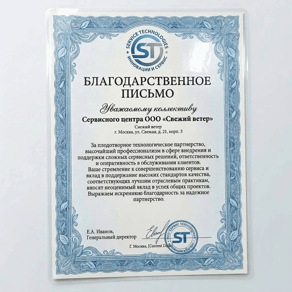 Благодарность от FSP Technologies